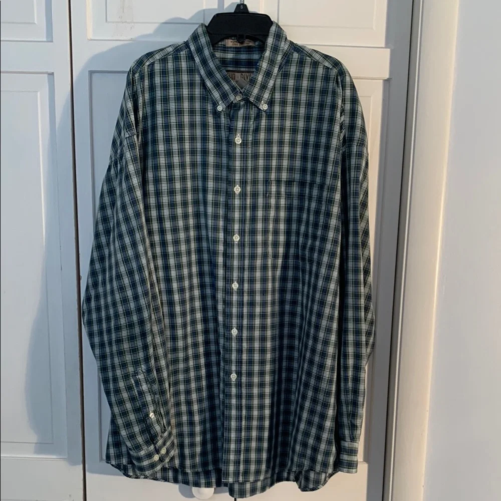 Sun River Clothing Company XL Green & Blue Plaid Button-Down Shirt EUC - Picture 2 of 8